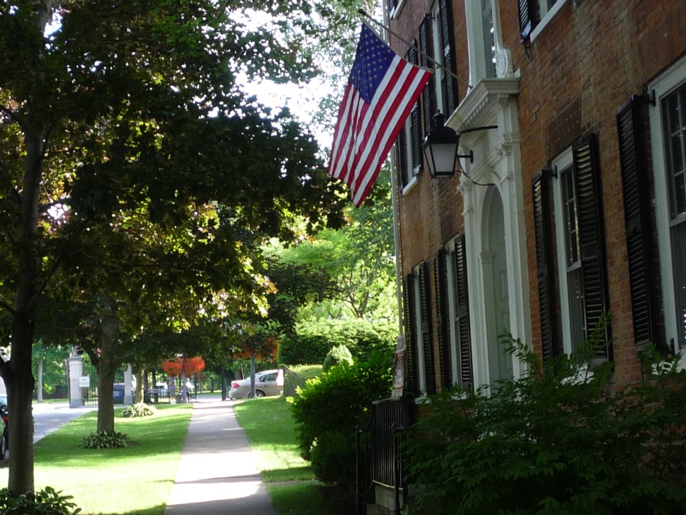 Tree-lined side street in Cooperstown NY